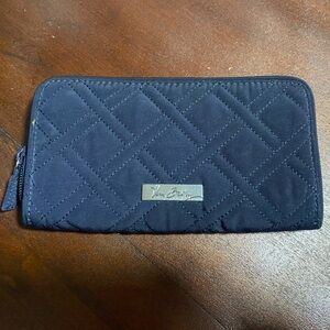Vera Bradley Quilted Wallet in Dark Blue